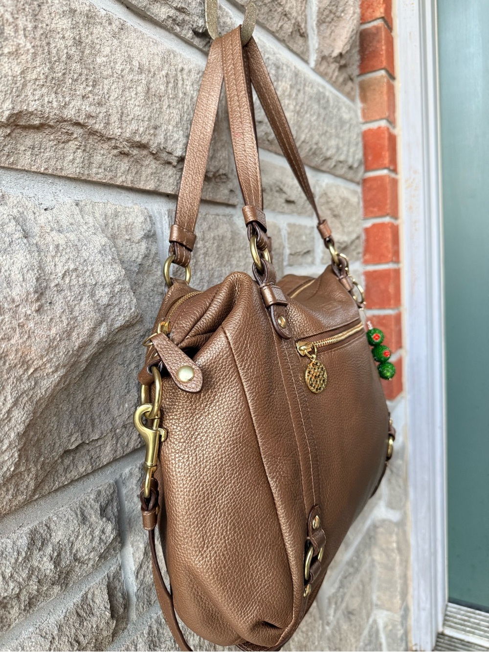 COACH Kristin Metallic Bronze Leather Hobo Bag Style #16808 - Picture 4 of 13